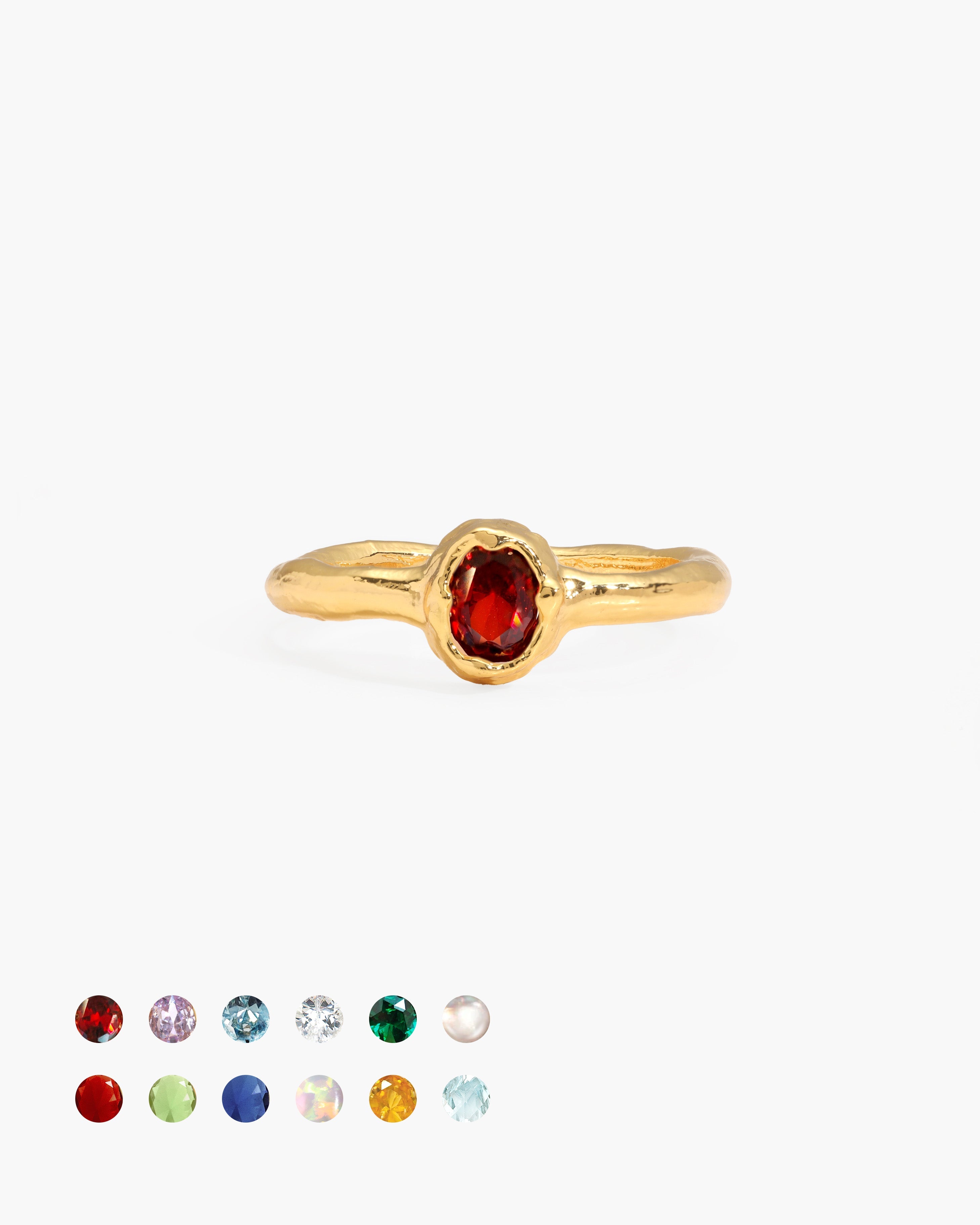 Birthstone Ring in Gold - January